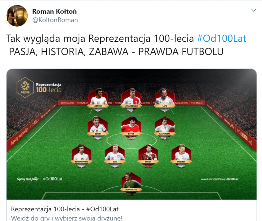 Roman Kołtoń WYBRAŁ XI 100-lecia Reprezentacji!